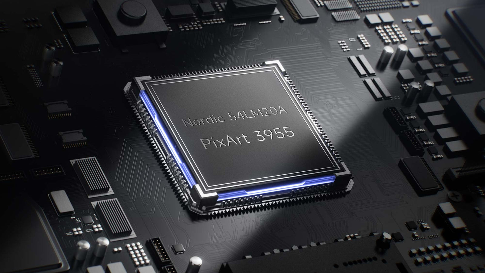 PAW3955 센서와 Nordic nRF54LM20A 컨트롤러