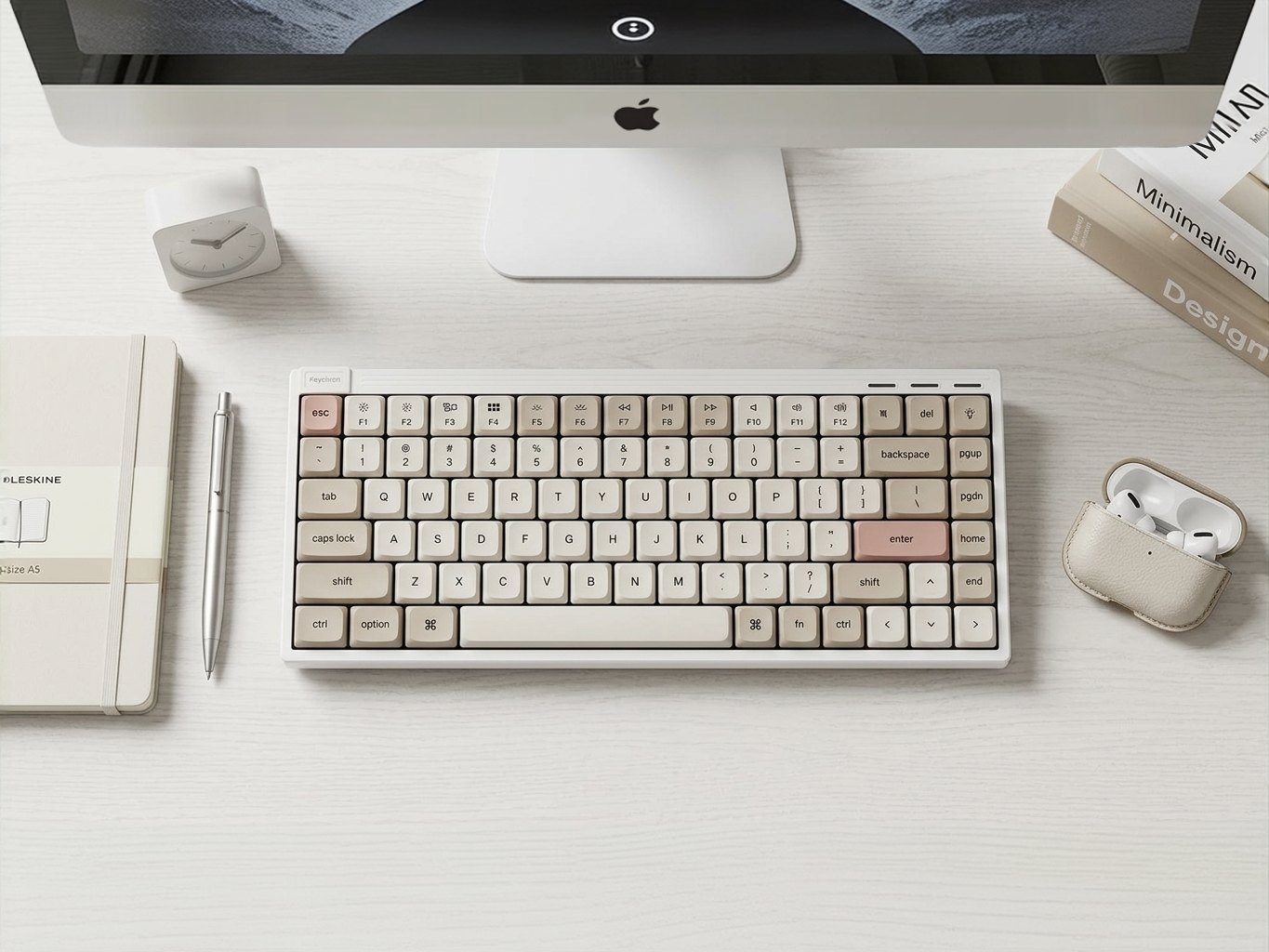 Keychron J9 베이지 — PC · 태블릿 · 폰 멀티 디바이스 연결