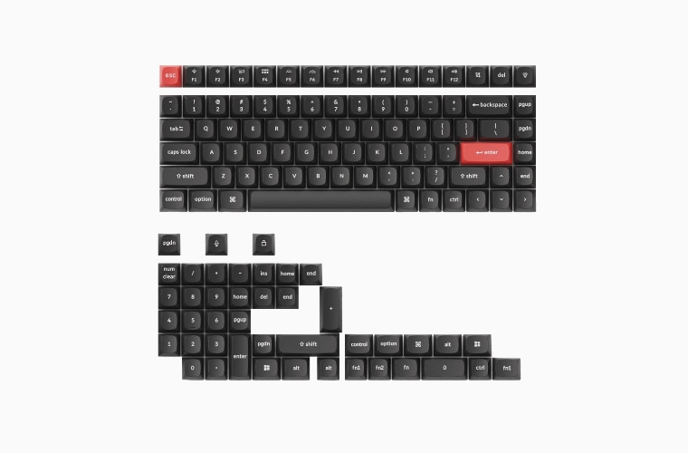 이중사출 PBT OSA 프로파일 키캡 Black 1