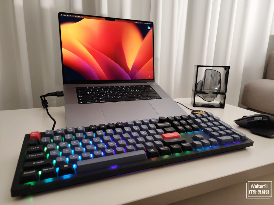 풀배열과 노브의 만남, Keychron V6 Knob 적축 프로스트 블랙 반투명 키보드 리뷰
