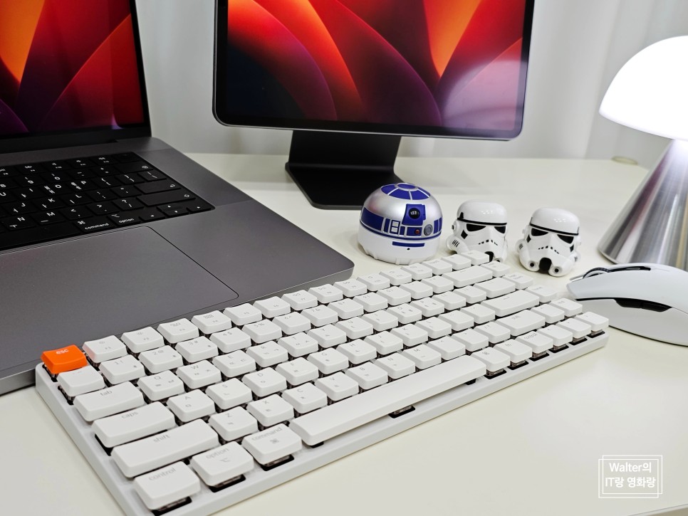 화이트 감성 가성비 무선 키보드, 키크론 K3 Retro 적축 키보드 리뷰
