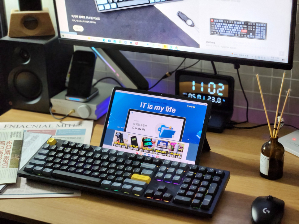 저소음 기계식 키보드 데스크 테리어에 좋은 키크론 K10 PRO 갈축 리뷰