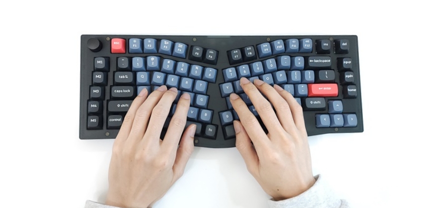 [키크론 V10 Knob RGB 핫스왑 적축 기계식키보드 사용후기] 손목의 꺾임과 피로도를 줄여주는 인체공학적 디자인 앨리스배열 기계식키보드 맥북키보드 윈도우키보드 사무용키보드