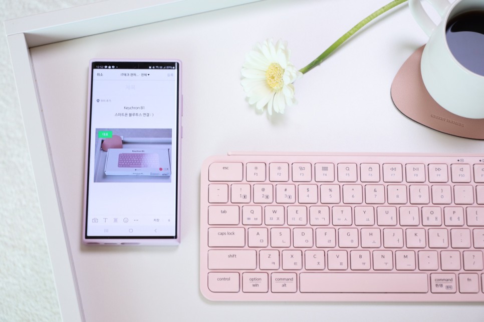 휴대용 블루투스 키보드 무선 미니 키보드 예쁜 키크론 B1
