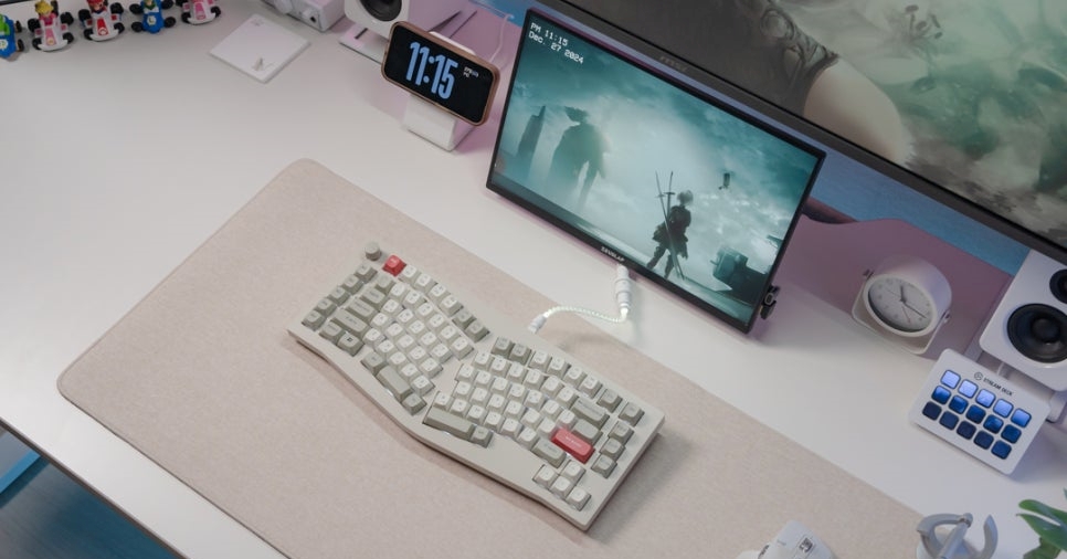 손목 보호를 위한 앨리스 배열 인체공학 기계식 키보드 키크론 V10 MAX